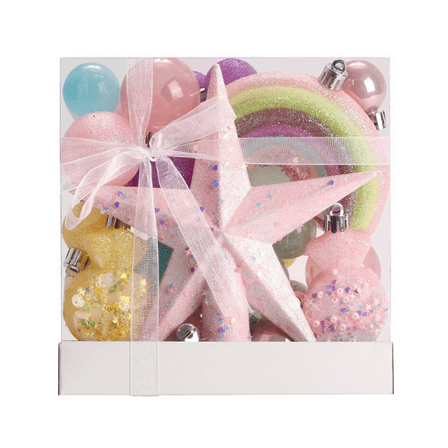 New Arrivals Christmas Tree Ornaments Rainbow Color Ball Set