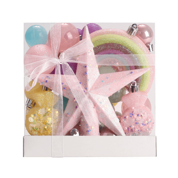 New Arrivals Christmas Tree Ornaments Rainbow Color Ball Set