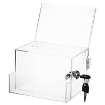 LEORX Ballot Box with Lock Large Capacity Acrylic Transparent White Voting Storage Box