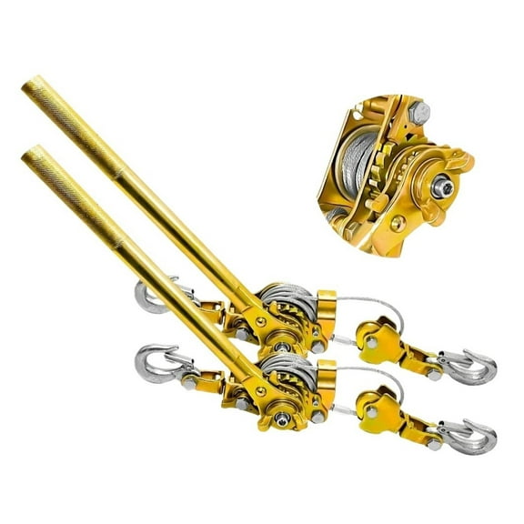 Heavy Duty Come Along Winch 2 Ton Dual ar Power Puller 4400LB 6.56Ft Cable Hand Lever Tool