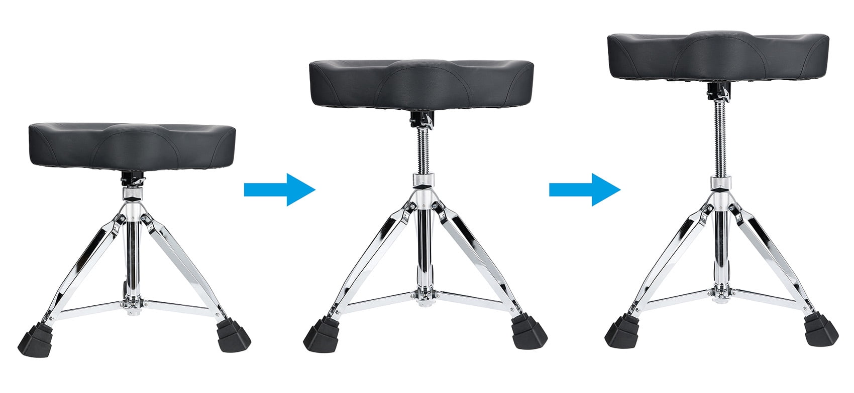 Rockville RDS60 Vegan Leather Double Braced Sturdy Drum Throne w/Lockable Height