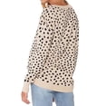 thumbnail image 5 of Nlife Women Leopard Print Knitted Crew Neck Long Sleeve Sweater, 5 of 6