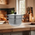 thumbnail image 4 of HORIALENCE Large Stainless Steel Steamer Pot Multi-Functional Simmer Pot For Cooking Soup, 4 of 6