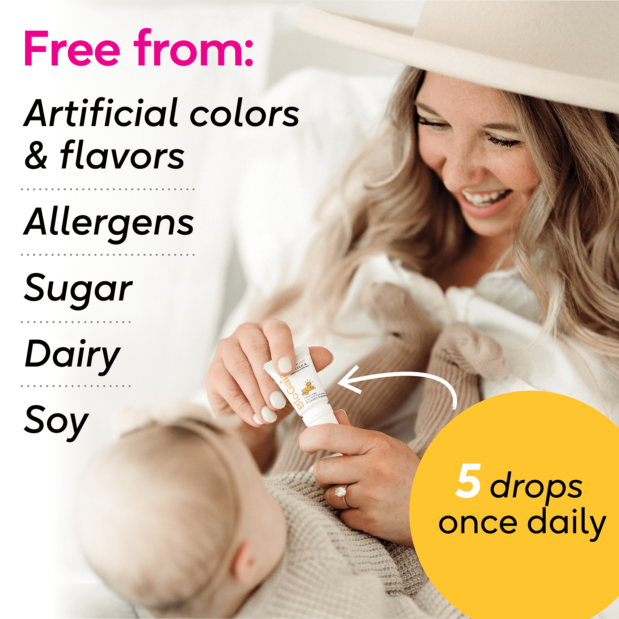 BioGaia Baby Probiotic Drops + Vit D | Ease Crying, Colic & Support Immune Health | 50-Day Supply