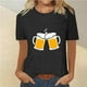 thumbnail image 2 of Tops Cortos para Mujeres, Oktoberfest Casual Impreso Cuello Redondo Manga Corta Camiseta Top Hecho de Poliéster para la Primavera Verano Uso Diario, Camisetas Casuales de Mujer, 2 of 4