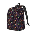 thumbnail image 2 of Daiia Rainbow Jellyfishes Vintage Canvas Backpack for Men and Women ,Hiking Backpack,Travel Laptop Bag for School,Large Capacity Backpack, 2 of 8