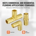 thumbnail image 5 of VEVOR Pipe Fittings, 1/2" 45PCS (15xStraight, 15xElbows, 15xTees) Brass Pipe Fittings, Push-Fit Pipe Connector Brass Air Fittings, Plumbing Fittings Adapter for Heating/Shower Systems, Water Pipes, 5 of 9