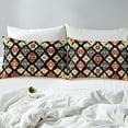 thumbnail image 3 of Erosebridal Watercolor Aztec Damask Fitted Sheet Set Full, Western Exotic Style Bed Set, Patchwork Decor, Microfiber 3 Pieces, 3 of 5