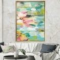 thumbnail image 3 of Handpainted Abstract Flowers in Blue and Pink - Cabin & Lodge Framed Canvas, 3 of 3