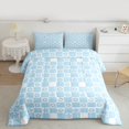 thumbnail image 2 of Homewish Kawaii Flower Floral Bedding Comforter Set,Classic Minimalist Plaid Twin Comforter Sets,Blue Geometric Buffalo Bedding Set For Girls Teens,Breathable Home Decor Reversible,2pcs, 2 of 8