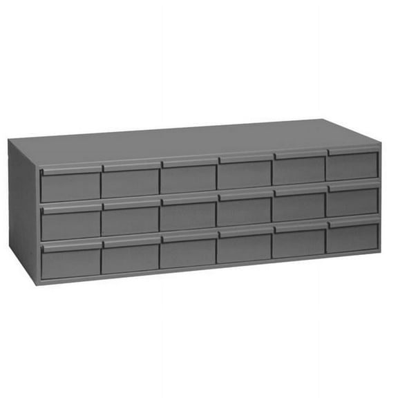 Durham 030-95 Gray Cold Rolled Steel Storage Cabinet, 33-3/4" Width x 12-7/8" Height x 11-3/4" Depth, 18 Drawer