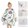 thumbnail image 6 of Watercolor Dinosaurs Eggs Plants Pattern Blanket Hoodies for Kids 6-13YR Oversize Wearable Blanket Hoodies for Boys Girls Teens, 6 of 7