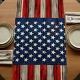 thumbnail image 5 of Table Runners 120 Inches Long Dress Scarves, Vintage American Flag Farmhouse Coffee/Dining/Kitchen Table Runner for Living Room, Retro USA Flag Wooden 13x120 Inch, 5 of 9