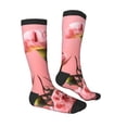thumbnail image 3 of Picia Women Crew Soft Moisture-wicking Socks Delicate Pink Carnations A Pattern Design Cotton Socks, One Size fit All, 3 of 9