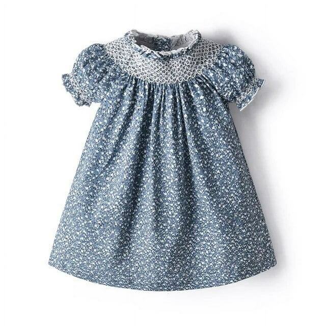2023 Boutique Children Kids Mathcing Clothes Brother Sister Baby Holiday Outfits Girls Smocking Dress Skirts Baby Rompers