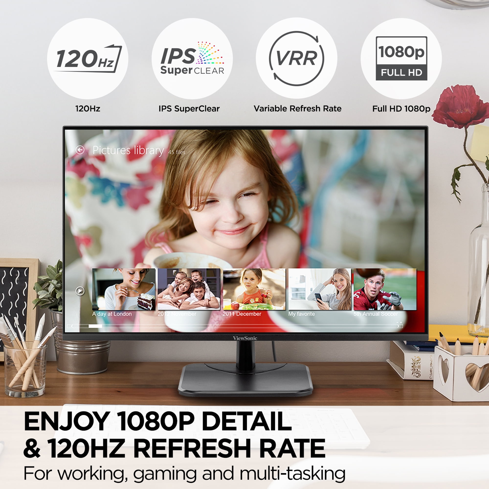 ViewSonic VA2456A-MHD 24 Inch IPS 1080p Monitor