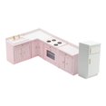 thumbnail image 1 of MERIGLARE 1/12 Maison de Poupée Mini Meubles Ensemble de Cuisine Table de Cuisson Armoire Modèle pour 3+ Rose, 1 of 9