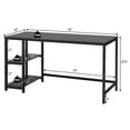 thumbnail image 2 of Gymax Bureau d'Ordinateur 55 Pieds' Table d'Étude Poste de Travail Maison avec Étagère Réglable Noir, 2 of 10