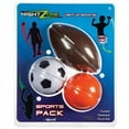 Toysmith Nightzone Sports Ball Pack,'ball, Basketball, Soccer