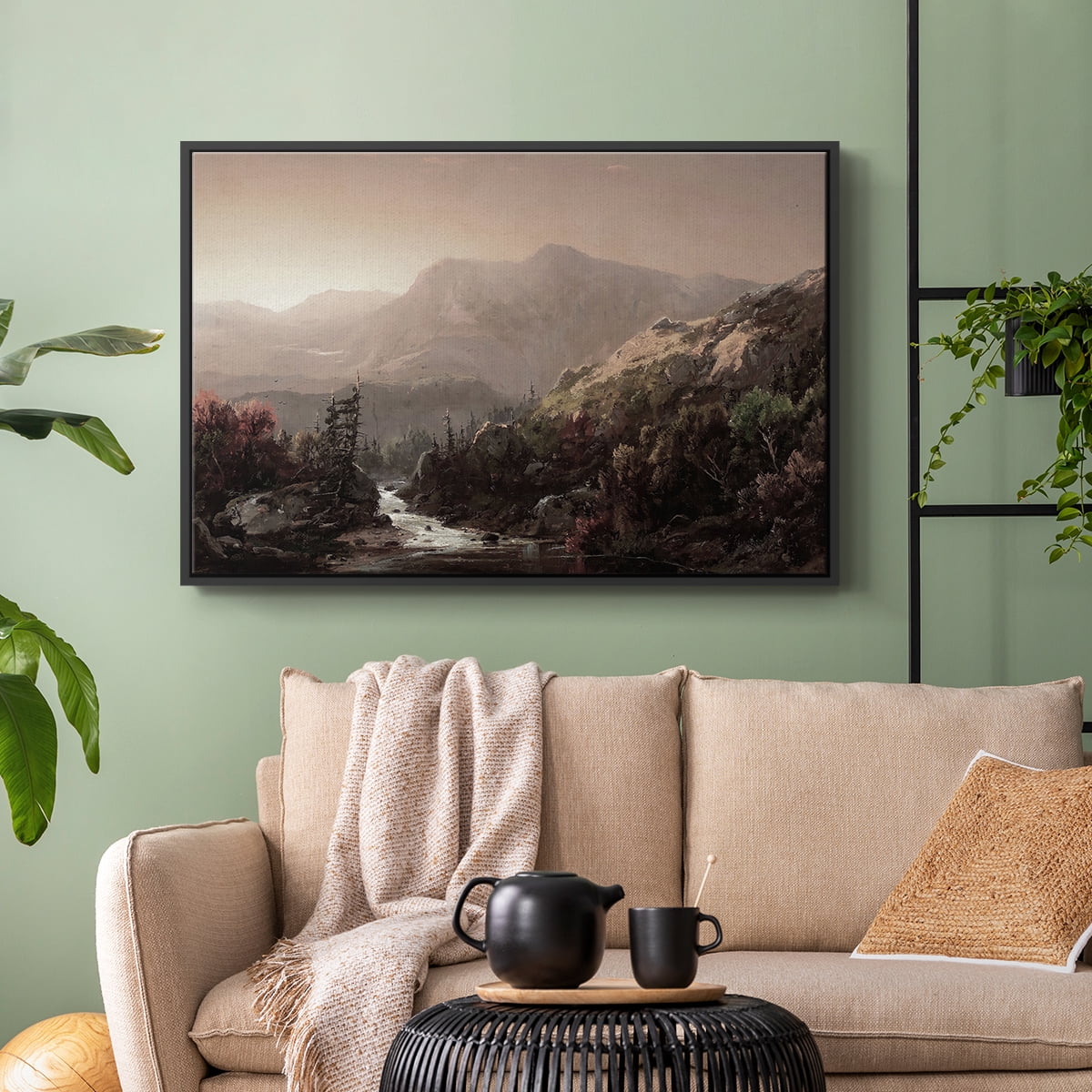Vintage Landscape-CCCXXI By Wexford Home Framed in Black Wood Gallery Wrapped Canvas 17 in. x 25 in.