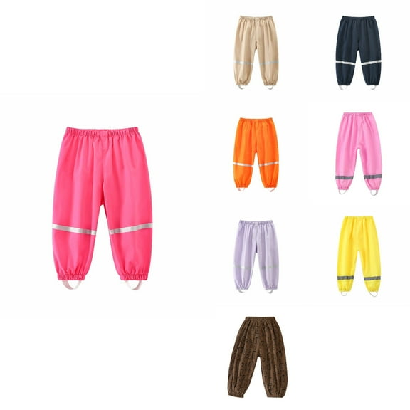 Antinious Toddler Girls Sweatpants,Casual Long Jogger Pants for Boys Girls,Kids Flat Waisted Rain Pants Summer Beach Pants Waterproof go Pants,S,