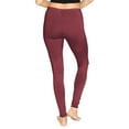 thumbnail image 3 of Stretch Is Comfort Women's Cotton Full Length Leggings Burgundy 2X, 3 of 6