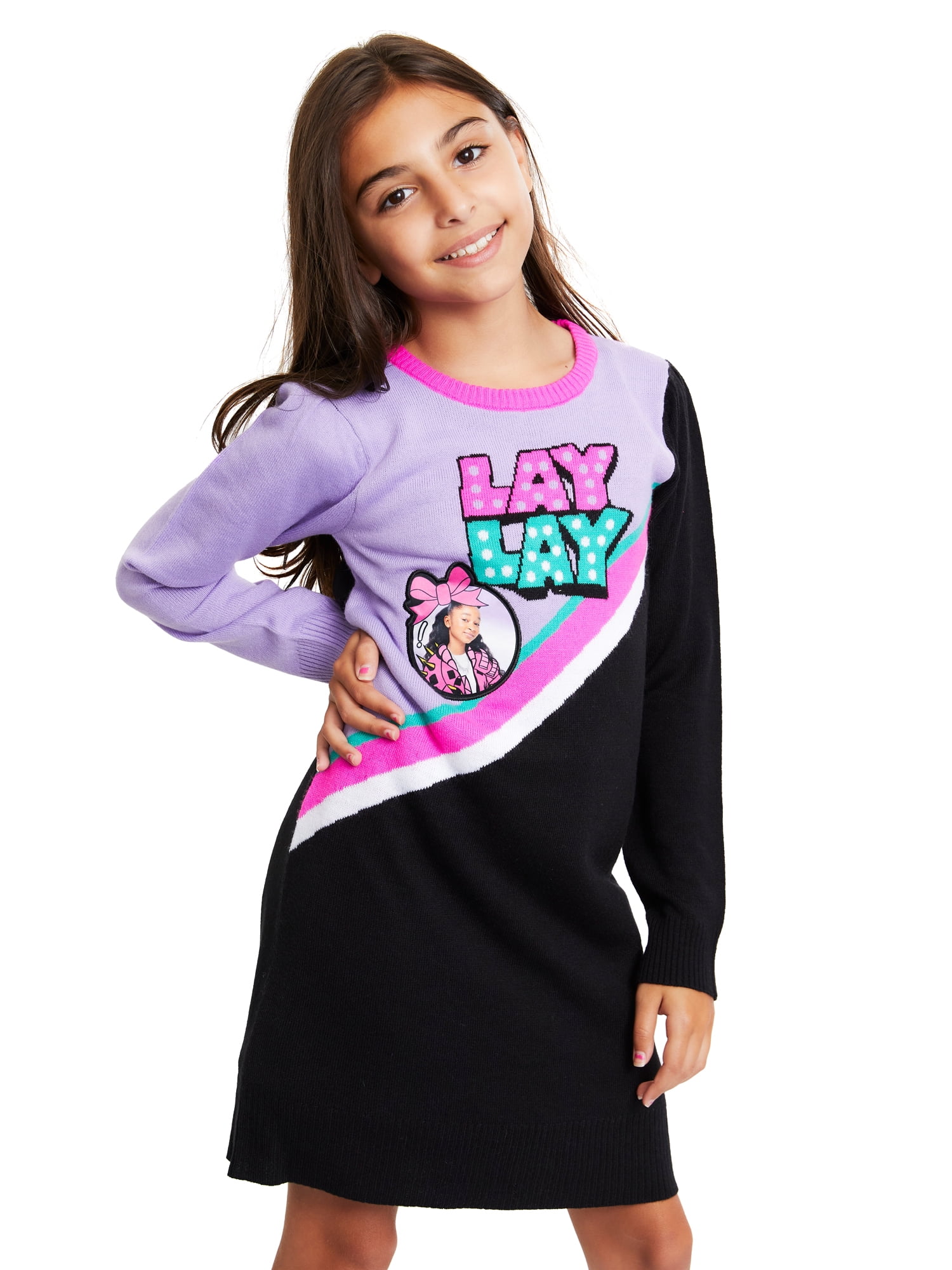 That Girl Lay Lay Girls Longsleeve Sweater Dress, Sizes 4-12