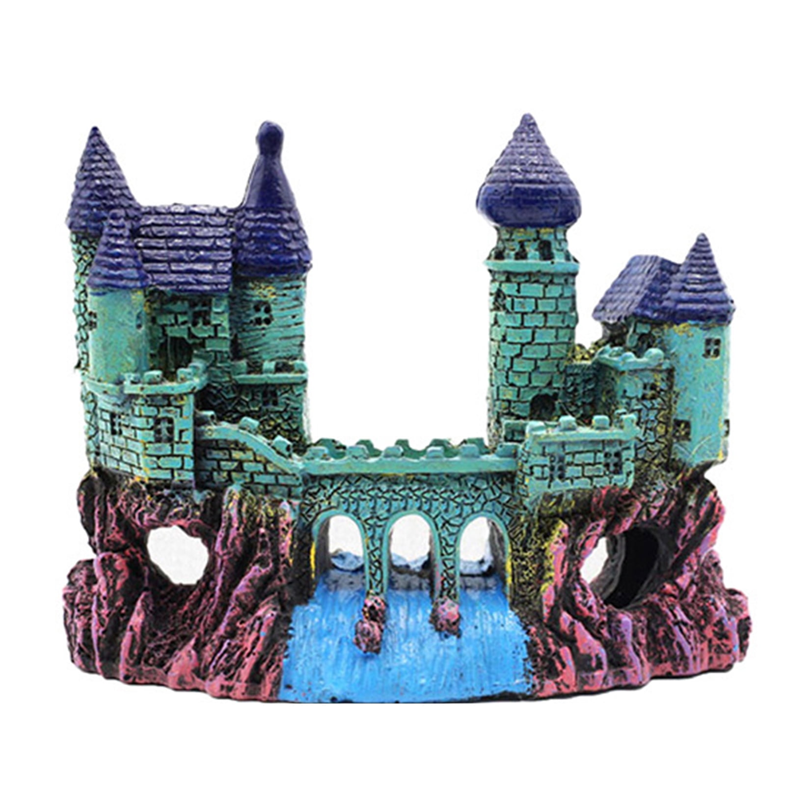 Hevirgo Aquarium Ornament European Style Decorative Resin Fish Tank Castle Ornament for Aquarium Decor