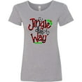 thumbnail image 3 of Inktastic Christmas Jingle All the Way with Music Notes and Holly Women's T-Shirt, 3 of 5