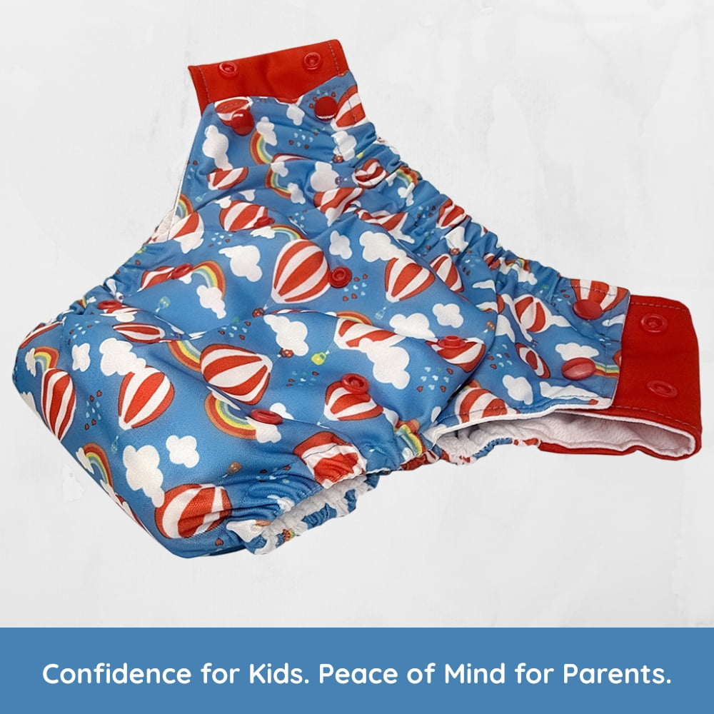 EcoAble Hybrid Cloth Diaper: Potty Training, Swim, Special Needs, PUL (Sz 3, Bang Boom Comic)