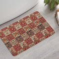 thumbnail image 2 of Red Boho Ethnic Floral Patchwork Pattern Bathroom Rugs Mat,Non Slip Microfiber Bathroom Rug,Rubber Backing,Soft Bathroom Mats for Bathroom Floor,Tub and Shower,17x27in(43x68cm), 2 of 5