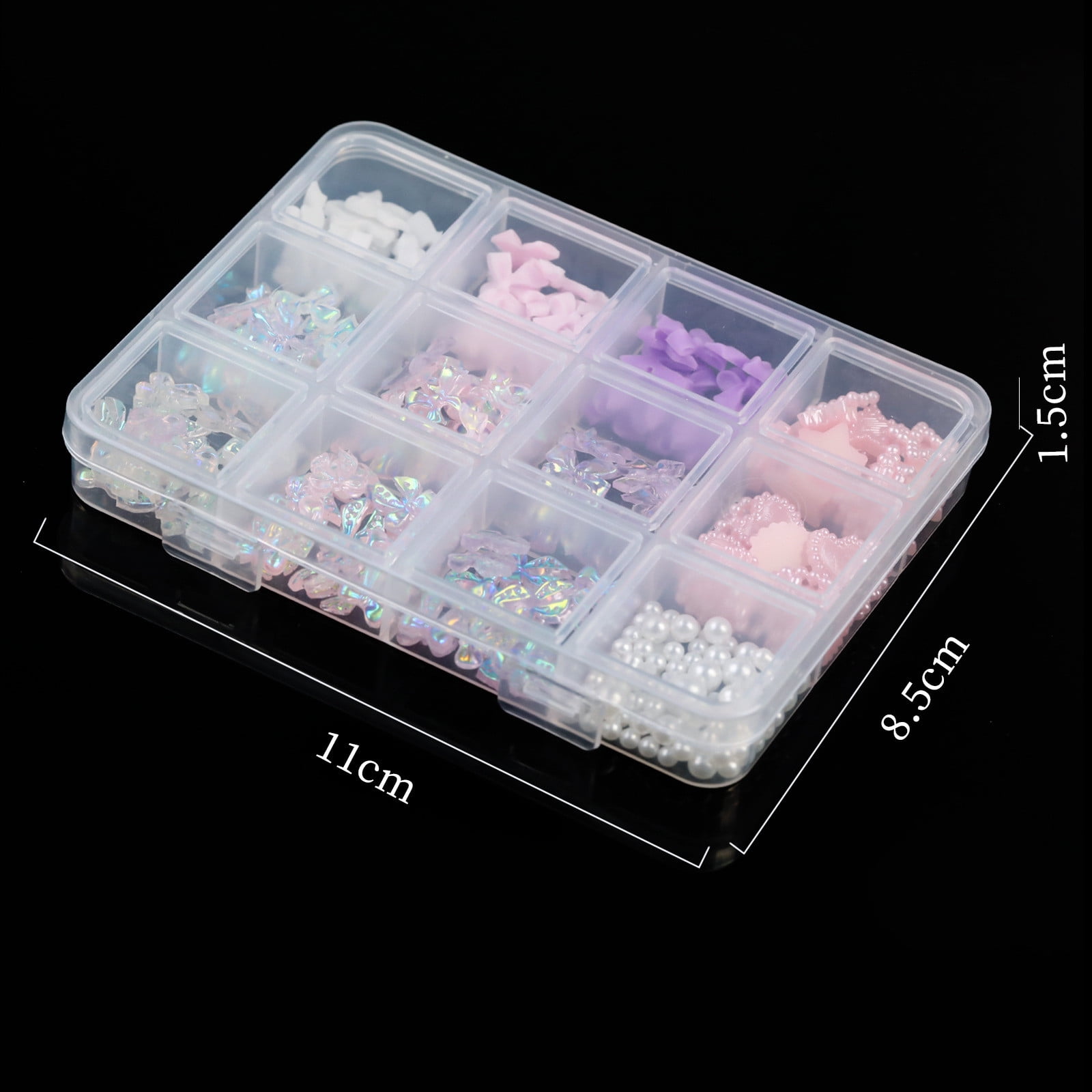 Ribbon Nail Supplies Set, DIY Nail Decorations Kit with Multiple Colors, Nail Accessories Set Box
