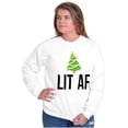 thumbnail image 4 of Festive Holiday Christmas Tree Lit AF Sweatshirt for Men or Women Brisco Brands S, 4 of 6