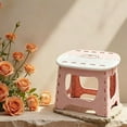 thumbnail image 6 of 200lbs Weight Capacity  Folding Stool with Handle, Portable Seat for Outdoor Dining Bedroom Bathroom Kitchen Living Room, Space-Saving Foldable Design(pink small), 6 of 8