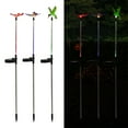 thumbnail image 3 of Alpine Corporation 33" Tall Butterfly, Hummingbird, Dragonfly Solar Fiber Optic LED Pathway Light Garden Stakes (Set of 3), 3 of 16