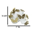 thumbnail image 2 of Boudoir Style French Papillon Gold Patina Butterflies On White Skull Figurine, 2 of 9