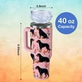 thumbnail image 2 of 40oz Rottweiler Dog Tumbler with Handle and Straw, Funny Stainless Steel Insulated Cup with Lid and Straw, Travel Coffee Mug Water Bottle, Birthday Mothers Day Gifts for Women Men Animal Lovers, 2 of 6