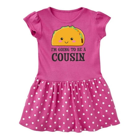 

Inktastic Im going to be a Cousin with Taco Illustration Gift Baby Girl Dress