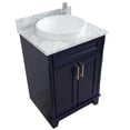 thumbnail image 3 of Bellaterra Home 400700-25-BU-WMR 25 in. Single Rectangle Sink Vanity with Carrara Marble Top, Blue & White, 3 of 20