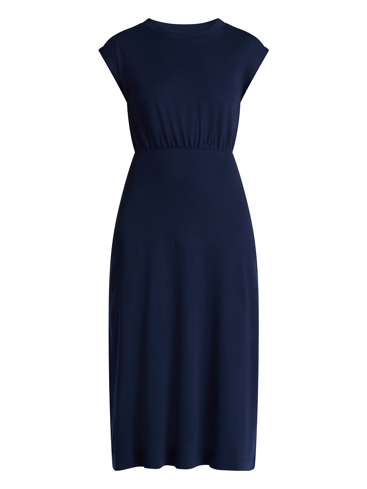 Time and Tru Women’s Cotton Knit Midi Dress with Dolman Sleeves, Sizes XS-XXXL