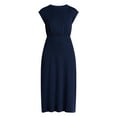 thumbnail image 5 of Time and Tru Women’s Cotton Knit Midi Dress with Dolman Sleeves, Sizes XS-XXXL, 5 of 5