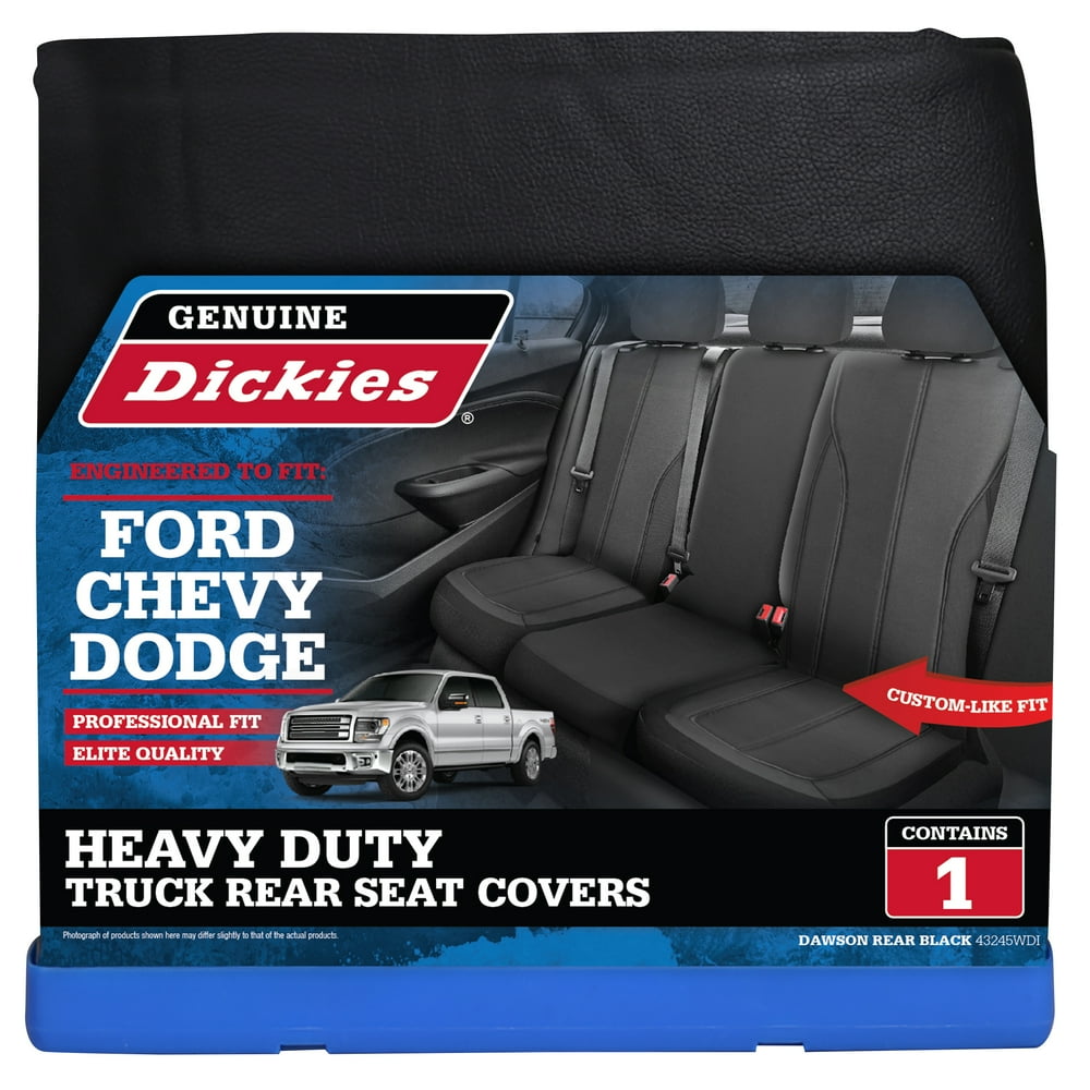 Genuine Dickies Rear Bench Truck Custom Fit Seat Cover, Black Chevy