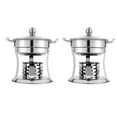 thumbnail image 6 of 2Pcs Outdoor Camping Cookware Set Alcohol Stove Cooking Pot Set Stainless Steel, 6 of 12