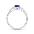 thumbnail image 2 of ANGARA Natural 1.15 Ct. Amethyst with Diamond Classic Ring in 14K White Gold for Women (Ring Size: 3), 2 of 9