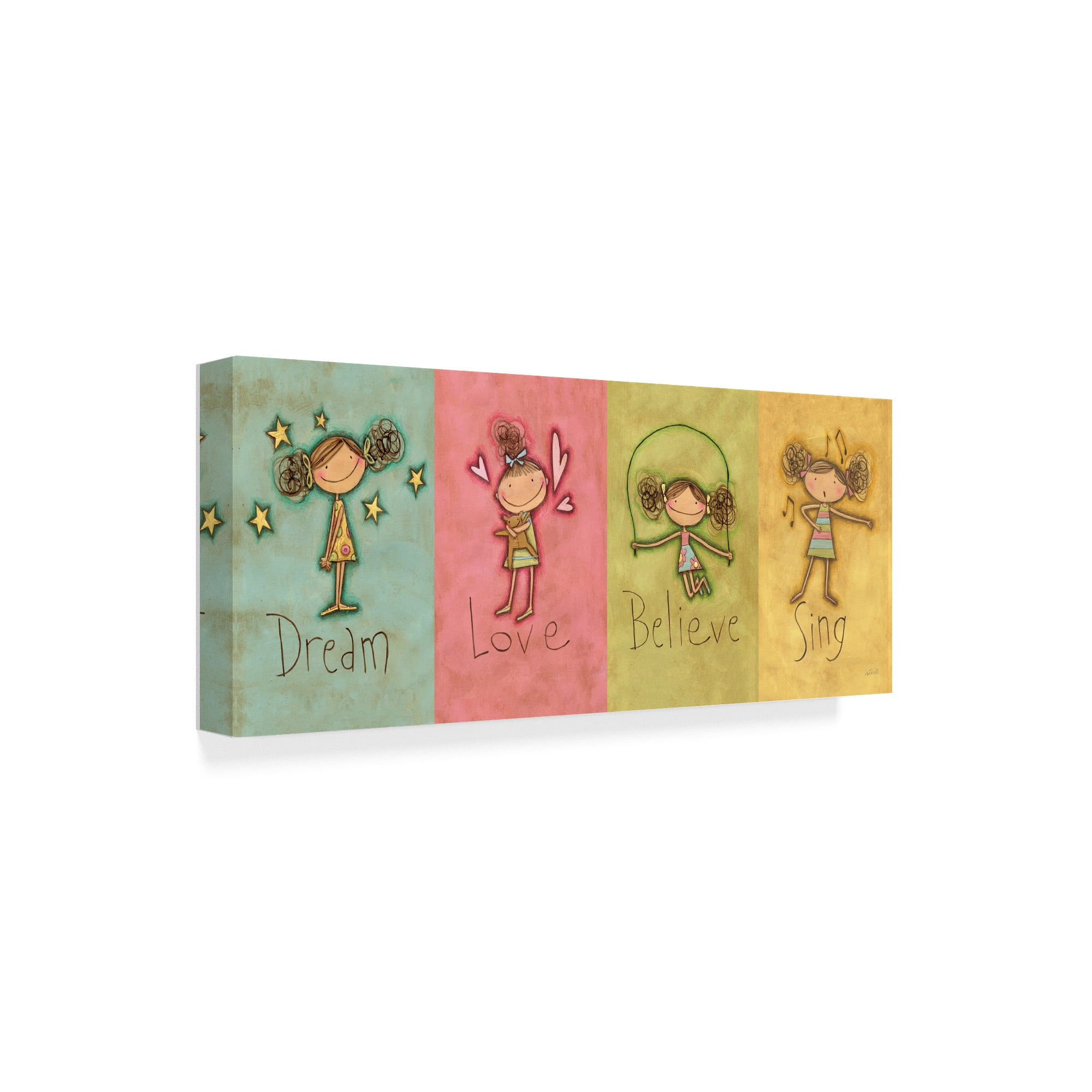 Trademark Fine Art 'Dream Love Believe Sing Panel v3' Canvas Art by Anne Tavoletti