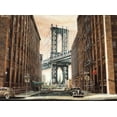 thumbnail image 2 of Daniels, Matthew 18x14 Black Ornate Wood Framed with Double Matting Museum Art Print Titled - View to the Manhattan Bridge, 2 of 4