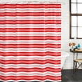 thumbnail image 3 of Boho Red Stripe Waterproof Fabric Shower Curtain,Abstract Geometric White Minimalist Waterproof Fabric Shower Curtain for Bathroom Curtains Bathtubs Shower Curtains with 12 Hooks Extra Long 72x84, 3 of 8