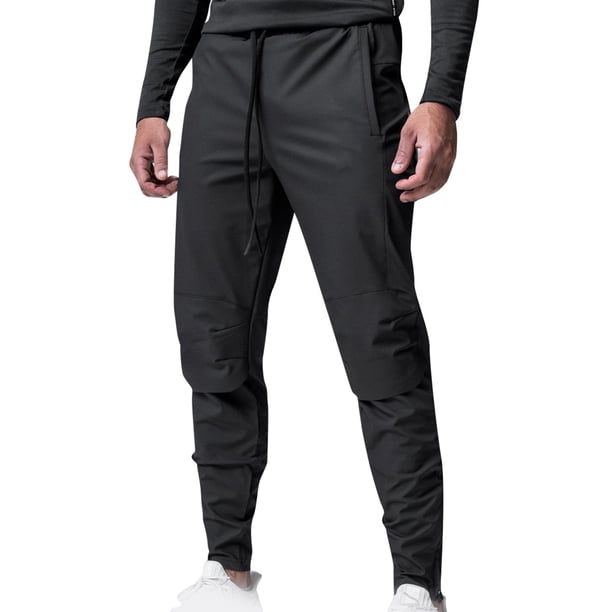 Pantalones largos para hombre con cordón, cintura elástica, múltiples bolsillos, pantalones casuales para hombre