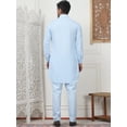 thumbnail image 3 of Punjabi Kurta Pajama Set Pathani Cotton Indian Dress for Men (Sky Blue, XXL), 3 of 8