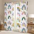 thumbnail image 2 of Manfei Retro Multicolor Rainbow Black Out Curtains,Boho Style Curtains Pack of 2 (42x63 Each),Colorful Heart Print Bedroom Curtains For Kids,Luxury Bedroom Decor, 2 of 6
